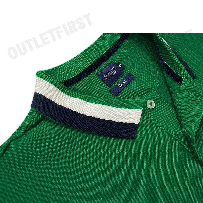 ARROW รุ่น STRIPED COLLAR SOLID POLO SHIRT CODE: KR8L1GRE เสื้อโปโลผู้ชาย เสื้อโปโล เสื้อโปโลแขนสั้น