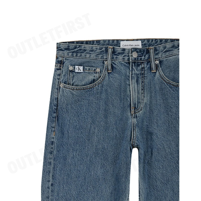 CALVIN KLEIN รุ่น MEN'S STONE BLUE 90S STRAIGHT FIT DENIM CODE J324989 1A4 NI กางเกงยีนส์ขายาว กางเกงยีนส์ กางเกงผู้ชาย