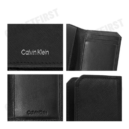 CALVIN KLEIN รุ่น UNISEX MATTE SAFFIANO COMPACT CARD WALLET CODE: 40W0501 BAE กระเป๋าใส่การ์ด กระเป๋าใส่บัตร กระเป๋า