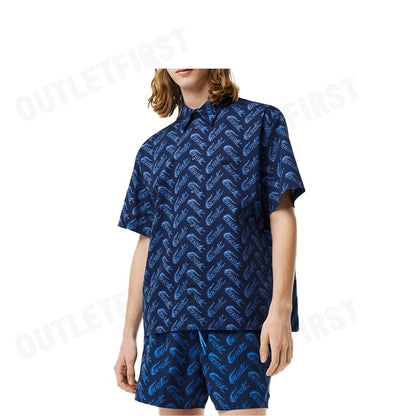 LACOSTE รุ่น MEN'S LACOSTE SHORT SLEEVE VINTAGE PRINT SHIRT CODE: CH5793 10 F65 เสื้อเชิ้ต เสื้อเชิ้ตผู้ชาย