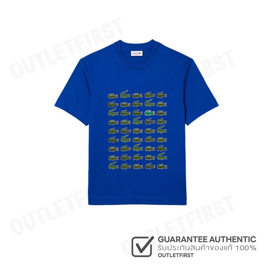 LACOSTE รุ่น COTTON CROCODILE PRINT T-SHIRT CODE: TH6388 10 JQ0 เสื้อยืดคอกลม เสื้อยืด เสื้อยืดคอกลมแขนสั้น