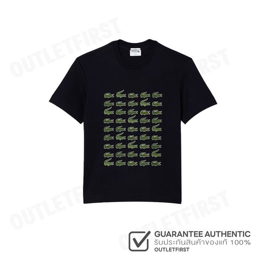 LACOSTE รุ่น COTTON CROCODILE PRINT T-SHIRT CODE: TH6388 10 HDE เสื้อยืดคอกลม เสื้อยืดแขนสั้น เสื้อยืด