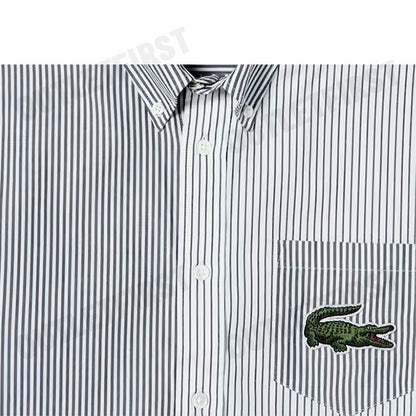 LACOSTE รุ่น RELAXED FIT BIG CROC STRIPE SHIRT CODE: CH0535 10 522 เสื้อเชิ้ตแขนยาว เสื้อเชิ้ตลายทาง เสื้อเชิ้ต