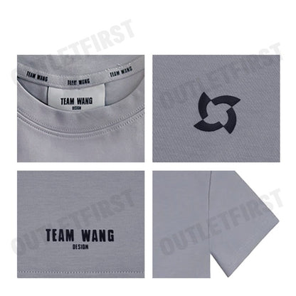 TEAM WANG รุ่น TWD X CHUNG ASIA BODYCON SHORT-SLEEVED T-SHIRT CODE: TW-SK24A002 GY เสื้อยืดคอกลม เสื้อครอป เสื้อยืด