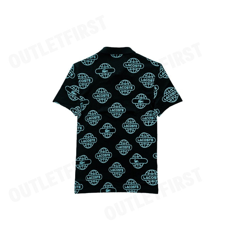 LACOSTE รุ่น GLOBE PRINT LACOSTE MOVEMENT POLO SHIRT CODE: PH6241 10 QPI เสื้อโปโล เสื้อโปโลแขนสั้น เสื้อโปโลคอปก