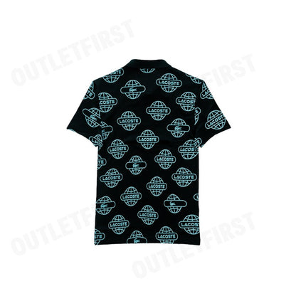 LACOSTE รุ่น GLOBE PRINT LACOSTE MOVEMENT POLO SHIRT CODE: PH6241 10 QPI เสื้อโปโล เสื้อโปโลแขนสั้น เสื้อโปโลคอปก