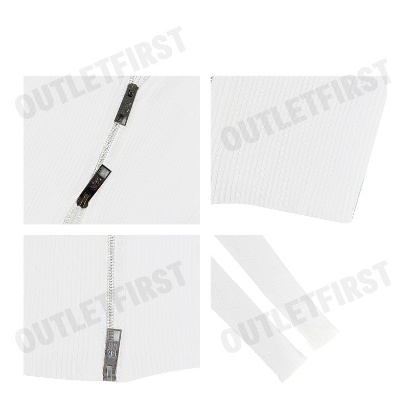 DKNY รุ่น LONG SLEEVE RIBBED ZIP FRONT SWEATER CODE: P4AXAN15 IVY เสื้อคาร์ดิแกน เสื้อคาร์ดิแกนผู้หญิง เสื้อแขนยาว