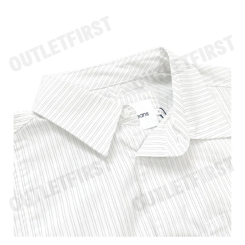 CALVIN KLEIN JEANS รุ่น MEN'S PANELLED WHITE CODE: J325367 YAF เสื้อเชิ้ตแขนยาว เสื้อเชิ้ตผู้ชาย เสื้อเชิ้ตคอปก