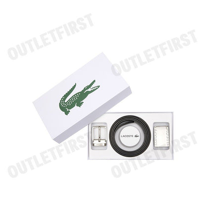 LACOSTE รุ่น SMOOTH LEATHER BELT AND 2 BUCKLE GIFT SET CODE: RC4081 000 เข็มขัด เซ็ทเข็มขัด เข็มขัดผู้ชาย