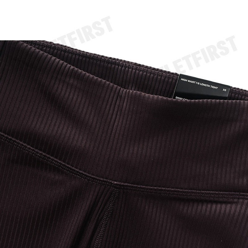DKNY SPORT รุ่น FITNESS RIB SOLID HIGH WAIST LEGGINGS CODE: DP3P3245 CUT กางเกงออกกำลังกาย กางเกงขายาวผู้หญิง กางเกง