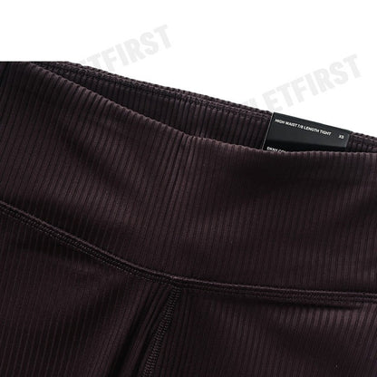 DKNY SPORT รุ่น FITNESS RIB SOLID HIGH WAIST LEGGINGS CODE: DP3P3245 CUT กางเกงออกกำลังกาย กางเกงขายาวผู้หญิง กางเกง