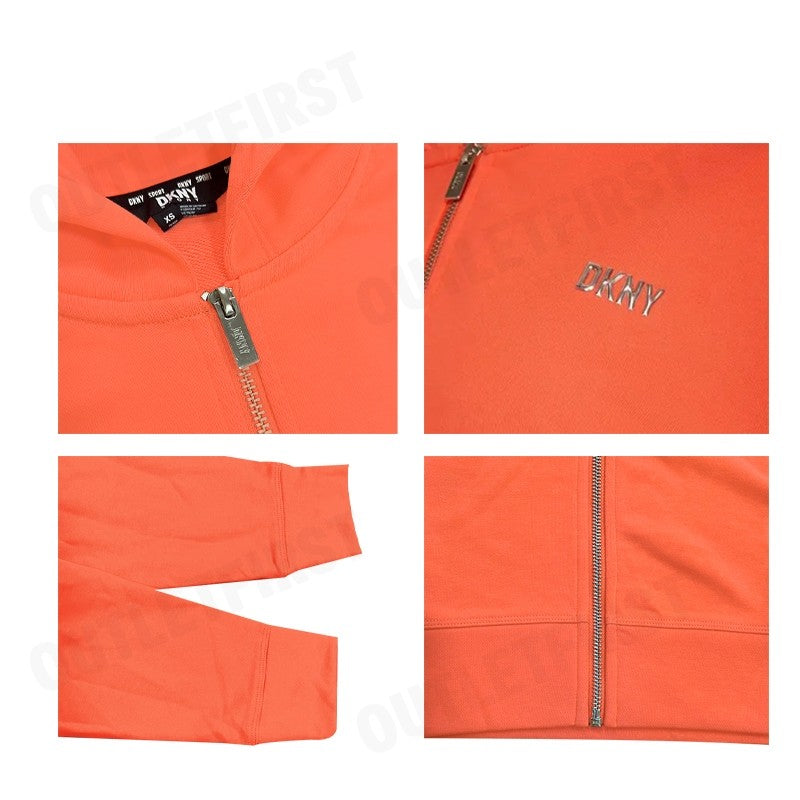 DKNY SPORT รุ่น METALLIC BUBBLE LOGO FULL ZIP HOODIE CODE: DP3J9279 HCL เสื้อแขนยาว เสื้อฮู้ด เสื้อครอปแขนยาว