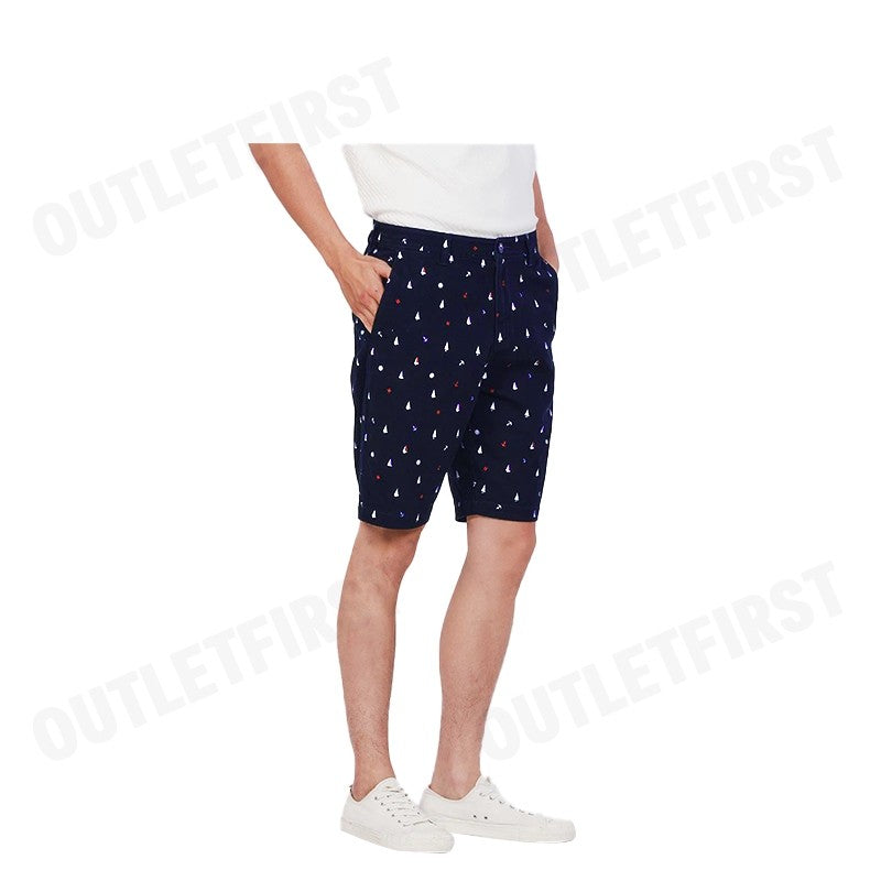 JOHN HENRY รุ่น MEN'S COTTON PRINT SHORTS (NAVY) CODE: JH S424MSHSM05 กางเกงขาสั้น กางเกงขาสั้นผู้ชาย กางเกงขาสั้นสีกรม