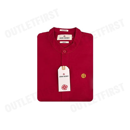 JOHN HENRY รุ่น MEN'S LONG SLEEVES SLIM FIT SHIRTS (RED) CODE: JH S124MSLSM11  เสื้อเชิ้ตแขนยาว เสื้อเชิ้ตผู้ชาย