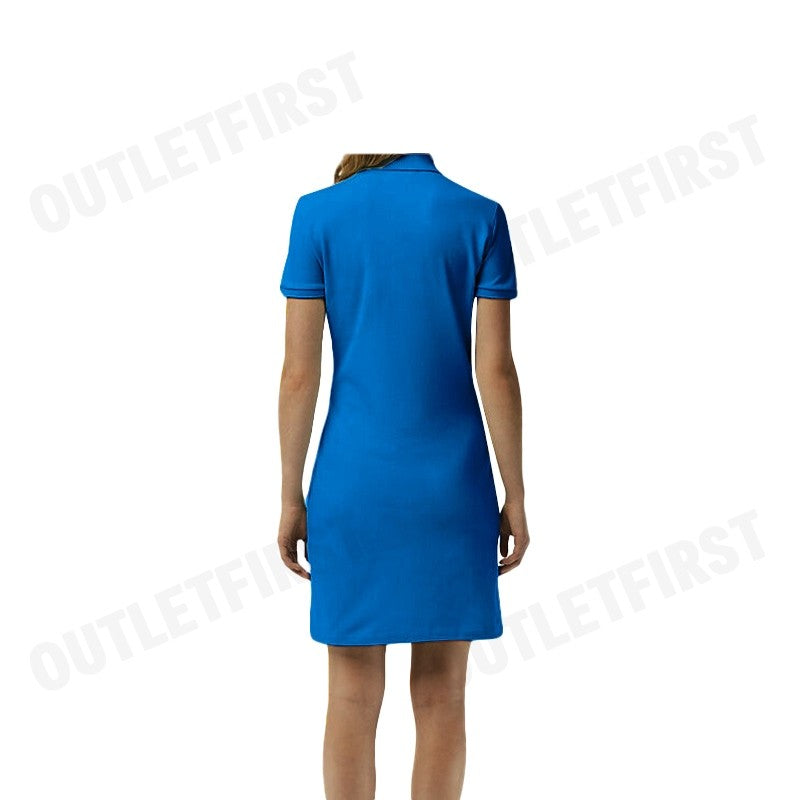 LACOSTE รุ่น WOMEN'S LACOSTE SLIM FIT STRETCH COTTON STRIPED POLO CODE: EF5473 10 QPT เดรสโปโล เดรสคอปก เสื้อผ้าผู้หญิง
