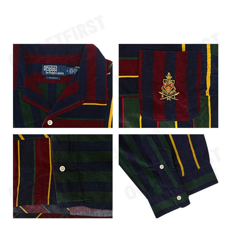 POLO RALPH LAUREN รุ่น  CLASSIC FIT PATCHWORK CORDUROY SHIRT CODE : 710916664001 เสื้อสเวตเชิ้ต เสื้อผู้ชาย เสื้อคอปก