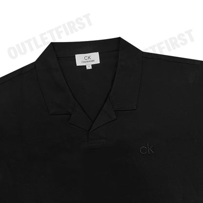CK CALVIN KLEIN รุ่น  LIQUID TOUCH CREWNECK POLO SHIRT (BLACK) CODE: 0842K M728TC เสื้อโปโลชาย เสื้อโปโล เสื้อผู้ชาย