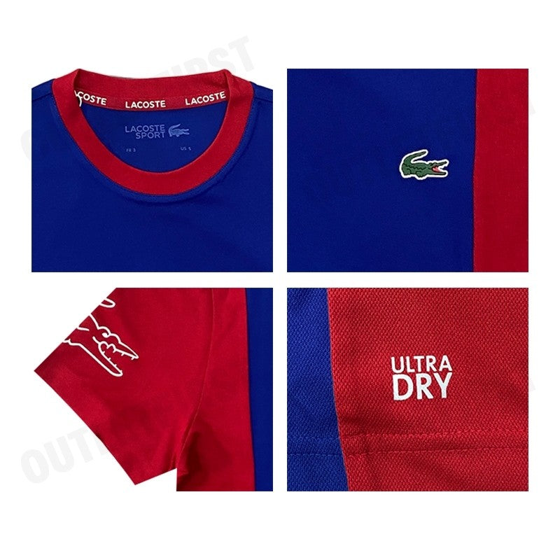 LACOSTE รุ่น  MEN'S LACOSTE SPORT BREATHABLE RESISTANT BICOLOR T-SHIRT CODE: TH6928 10 VPA เสื้อยืด เสื้อคอกลม แขนสั้น