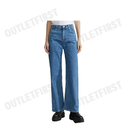 CALVIN KLEIN JEANS รุ่น WOMEN'S JEANS HIGH RISE WIDE LEG CODE: J221000 1A4 กางเกงยีนส์ กางเกงยีนส์ผู้หญิง กางเกงขายาว