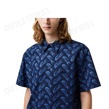 LACOSTE รุ่น MEN'S LACOSTE SHORT SLEEVE VINTAGE PRINT SHIRT CODE: CH5793 10 F65 เสื้อเชิ้ต เสื้อเชิ้ตผู้ชาย