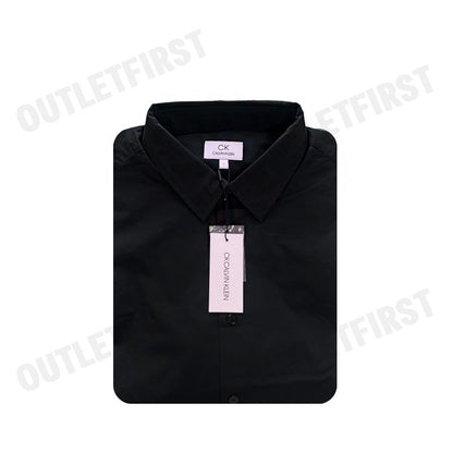CK CALVIN KLEIN รุ่น COTTON STRETCH SLIM BUTTON-DOWN SHIRT (BLACK) CODE: 1222W M541 เสื้อเชิ้ตแขนยาว เสื้อเชิ้ตผู้ชาย