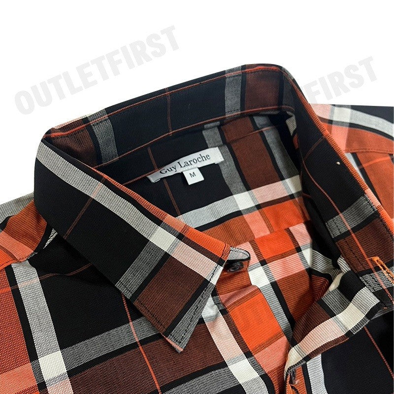 GUY LAROCHE รุ่น MEN'S PLAID LONG SLEEVES SHIRT CODE: BAB1200S3BL เสื้อเชิ้ตแขนยาว เสื้อเชิ้ตคอปก เสื้อเชิ้ตผู้ชาย