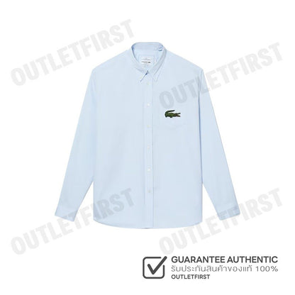 LACOSTE รุ่น RELAXED FIT BIG CROC STRIPE SHIRT CODE: CH0530 10 GN2 เสื้อเชิ้ตแขนยาว เสื้อเชิ้ตคอปก เสื้อเชิ้ต