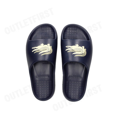 LACOSTE รุ่น MEN'S SERVE SLIDE 2.0 SLIDES CODE: 745CMA0005J18 รองเท้าแตะ รองเท้าแตะผู้ชาย รองเท้าสลิปออน