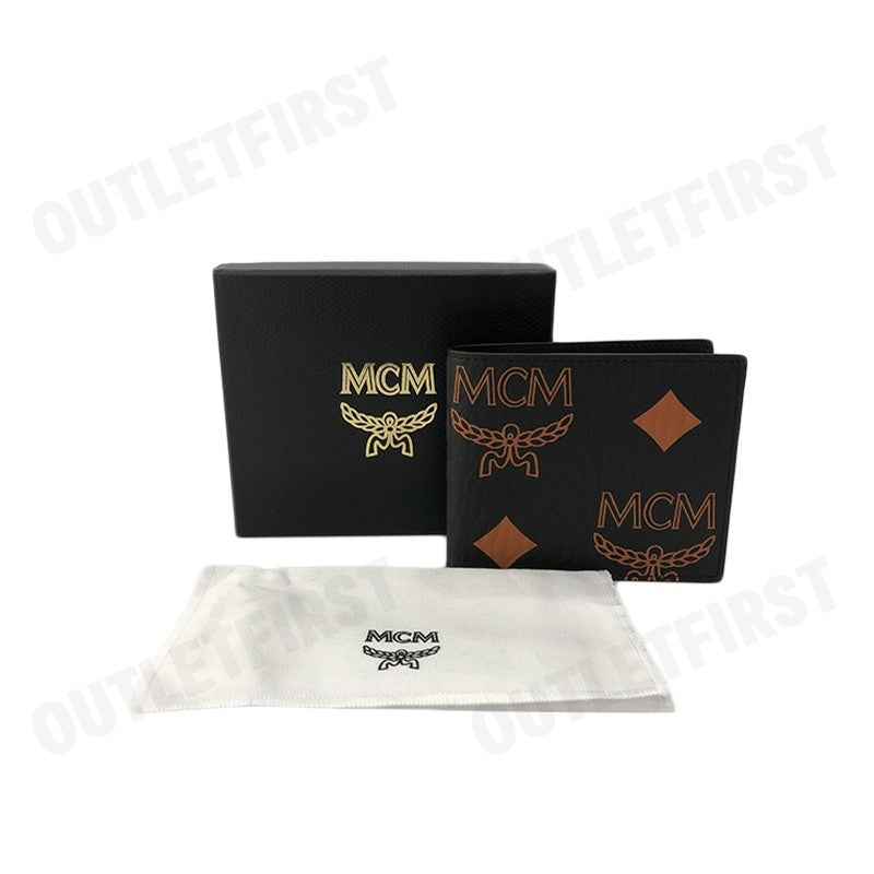 MCM รุ่น  BIFOLD WALLET IN MAXI VISETOS CODE: MXS DATA01 BK001 กระเป๋าสตางค์ใบสั้น กระเป๋าสตางค์ กระเป๋า