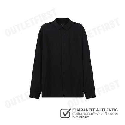 ARMANI EXCHANGE รุ่น  SUSTAINABILITY VALUES LOOSE FIT ECO-VISCOSE LOGO SHIRT CODE: 6RZC10 ZNRNZ 1200 เสื้อเชิ้ตแขนยาว