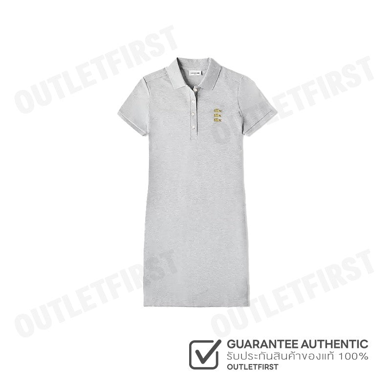 LACOSTE รุ่น  LACOSTE SLIM SHORT SLEEVE POLO DRESS CODE: EF7355 10 CCA เดรสโปโลหญิง ชุดเดรส ชุดผู้หญิง