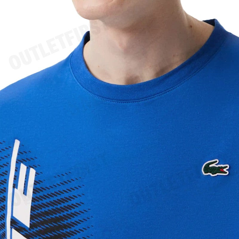 LACOSTE รุ่น  MEN'S LACOSTE SPORT REGULAR FIT T-SHIRT WITH CONTRAST BRANDING CODE: TH5189 10 KXB เสื้อยืดคอกลม เสื้อยืด