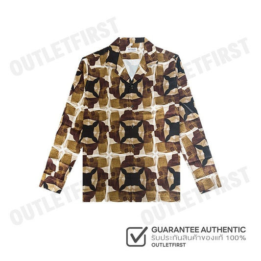 GUY LAROCHE รุ่น MEN'S LONG-SLEEVED PRINTED BROWN SHIRT CODE: BAB5201W2BR เสื้อเชิ้ตแขนยาว เสื้อเชิ๊ต เสื้อผู้ชาย