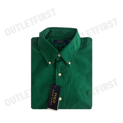 POLO RALPH LAUREN รุ่น  CLASSIC FIT GARMENT-DYED OXFORD SHIRT CODE: 710852165013 เสื้อเชิ้ตแขนยาว เสื้อผู้ชาย เสื้อเชิ๊ต