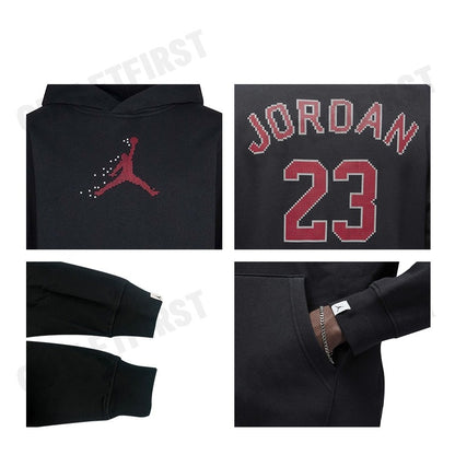 NIKE รุ่น JORDAN ESSENTIALS FESTIVE FLEECE PULLOVER HOODIE CODE: FD7465 010 เสื้อสเวตเตอร์ เสื้อฮู้ด เสื้อแขนยาวผู้ชาย