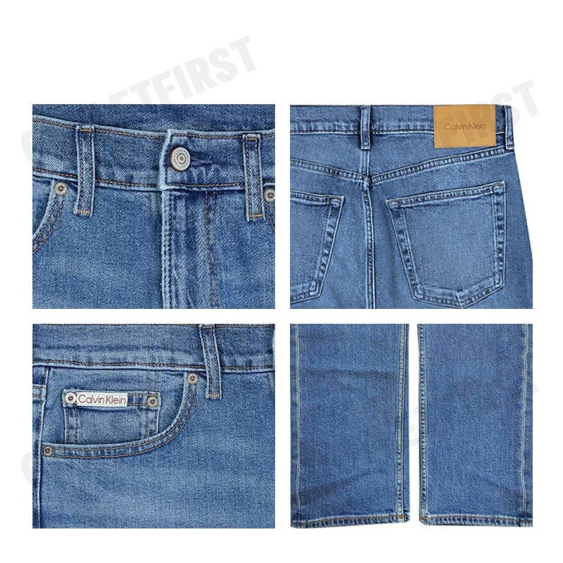 CALVIN KLEIN JEANS รุ่น MEN'S STANDARD STRAIGHT FIT JEANS CODE: 40TM748 EFD กางเกงยีนส์ กางเกงยีนส์ขาวยาว เกงเกงยีนส์