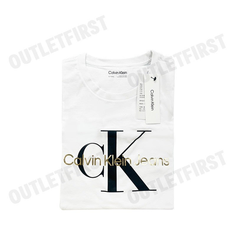 CALVIN KLEIN JEANS รุ่น MONOGRAM GOLD LOGO T-SHIRT CODE: 40BC839 YAA เสื้อยืดคอกลม เสื้อยืดแขนสั้น เสื้อยืดคอกลมผู้ชาย