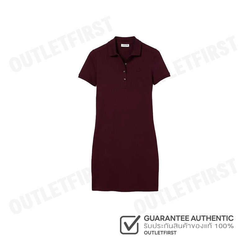 LACOSTE รุ่น WOMEN'S LACOSTE SLIM FIT STRETCH COTTON STRIPED POLO CODE: EF5473 10 328 เดรสโปโลหญิง เดรสคอปก เดรสแขนสั้น