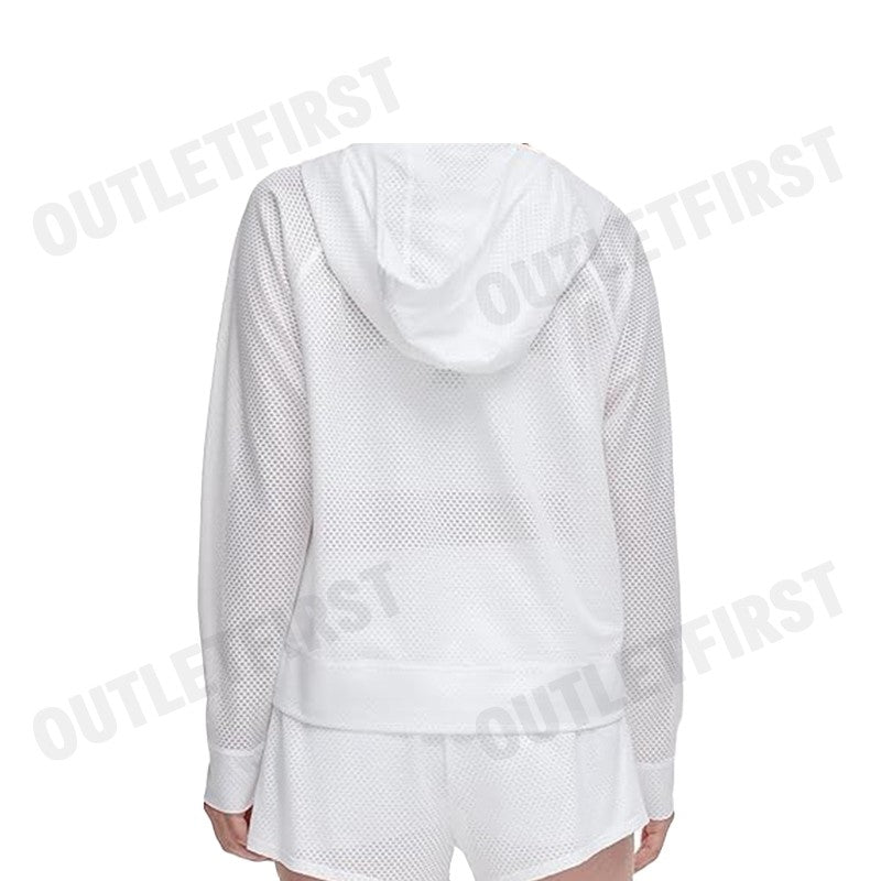 DKNY SPORT รุ่น CHINTZ HONEYCOMB MESH FULL ZIP HOODIE CODE: DP3J8949 WHT เสื้อแจ็คเก็ตแขนยาว เสื้อแจ็คเก็ตผู้หญิง