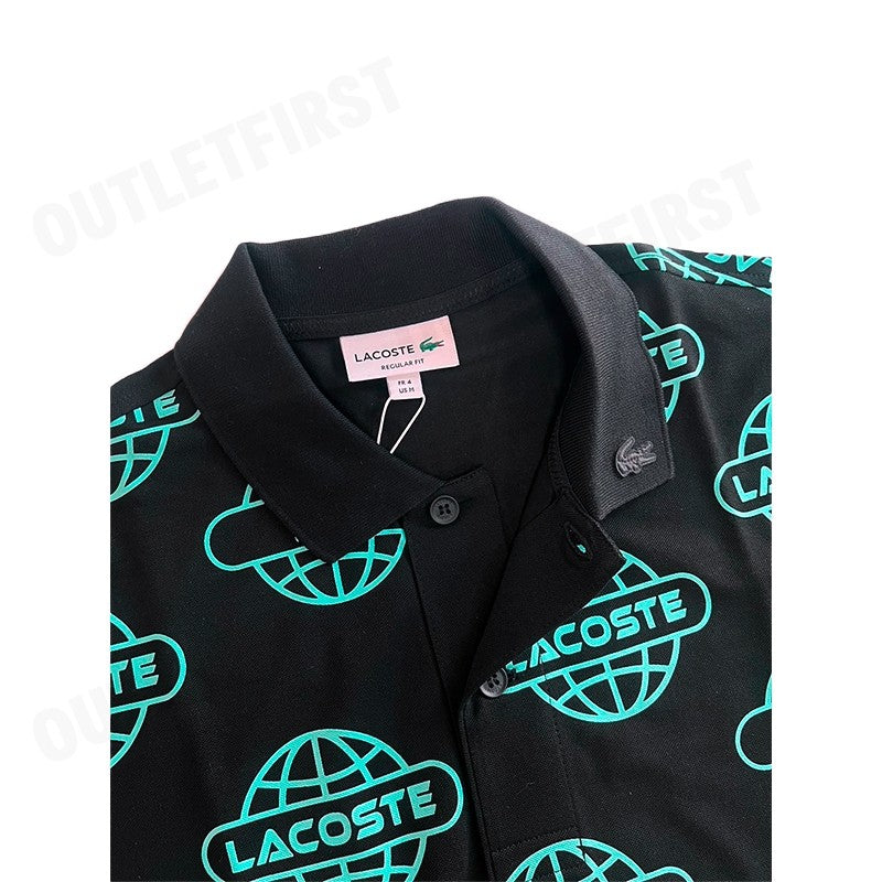 LACOSTE รุ่น GLOBE PRINT LACOSTE MOVEMENT POLO SHIRT CODE: PH6241 10 QPI เสื้อโปโล เสื้อโปโลแขนสั้น เสื้อโปโลคอปก