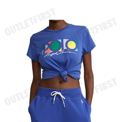 POLO RALPH LAUREN รุ่น LOGO GRAPHIC JERSEY T-SHIRT CODE: 211898788002 เสื้อยืดคอกลม เสื้อยืดแขนสั้น เสื้อยืดคอกลมผู้หญิง