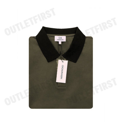 CK CALVIN KLEIN รุ่น COTTON STRETCH PIQUE SHORT SLEEVE POLO (MILITARY) CODE: 0578K M703TC เสื้อโปโล เสื้อโปโลผู้ชาย
