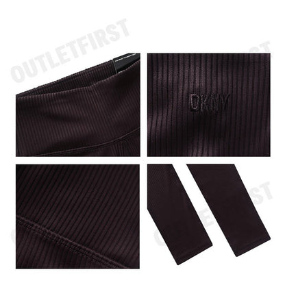 DKNY SPORT รุ่น FITNESS RIB SOLID HIGH WAIST LEGGINGS CODE: DP3P3245 CUT กางเกงออกกำลังกาย กางเกงขายาวผู้หญิง กางเกง