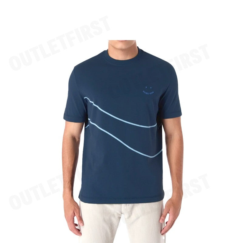 PAUL SMITH รุ่น MAN'S SS T-SHIRT PS HAPPY WAVE CODE: M2R-965XP-M21154 เสื้อยืดคอกลม เสื้อยืดแขนสั้น เสื้อยืดผู้ชาย