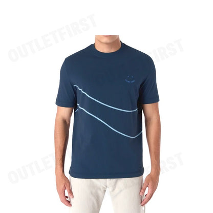 PAUL SMITH รุ่น MAN'S SS T-SHIRT PS HAPPY WAVE CODE: M2R-965XP-M21154 เสื้อยืดคอกลม เสื้อยืดแขนสั้น เสื้อยืดผู้ชาย