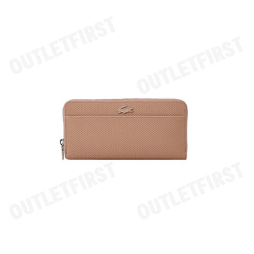 LACOSTE  รุ่น UNISEX CHANTACO ZIPPED PIQUE LEATHER LARGE WALLET CODE: NF3885KL 665 กระเป๋าสตางค์ใบยาว กระเป๋าผู้หญิง