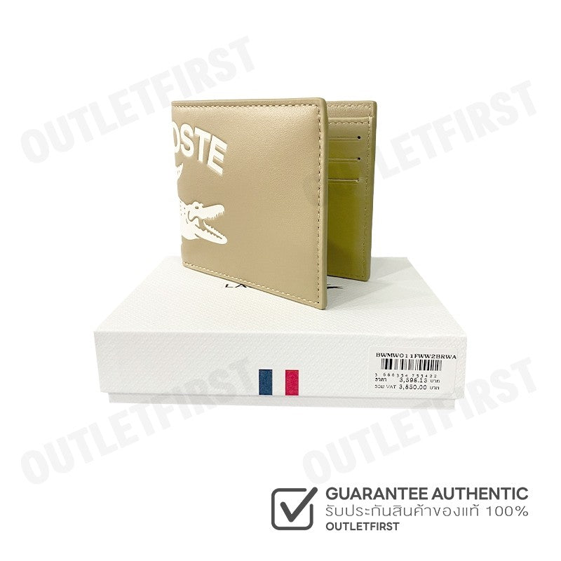 LACOSTE รุ่น  MEN'S CONTRAST BRANDED BILLFOLD CODE: NH4011FW K86 กระเป๋าสตางค์ กระเป๋าใบสั้น กระเป๋า
