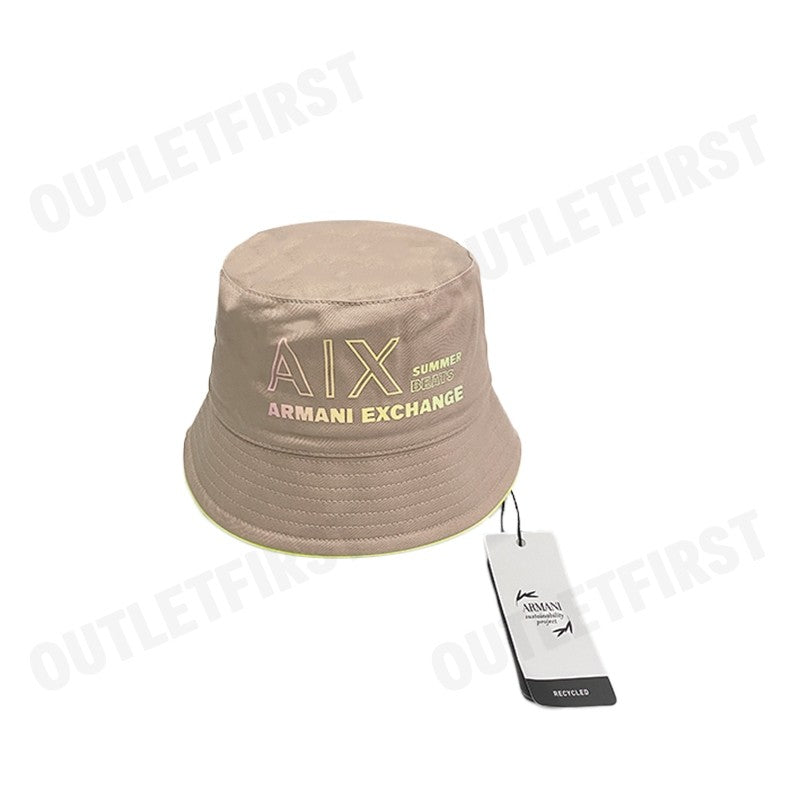 ARMANI EXCHANGE รุ่น  RECYCLED COTTON TWILL LOGO LETTERING BUCKET HAT CODE: 954704 3R110 08251 หมวกบัคเก็ต หมวกกันแดด