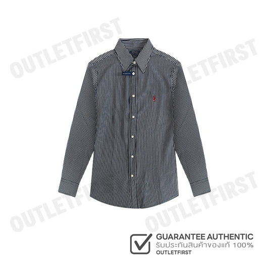 POLO RALPH LAUREN รุ่น  STRIPED LONG-SLEEVE SHIRT CODE: 211633498007 เสื้อเชิ้ตแขนยาว เสื้อผู้หญิง เสื้อเชิ๊ต