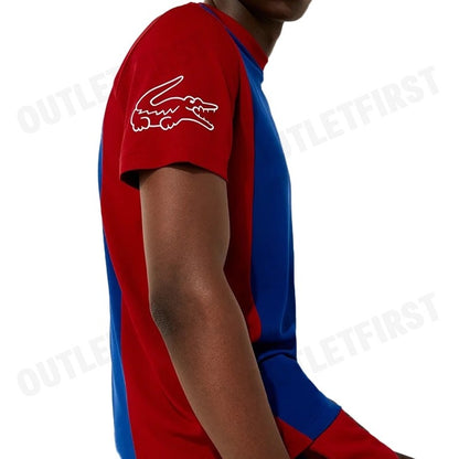 LACOSTE รุ่น  MEN'S LACOSTE SPORT BREATHABLE RESISTANT BICOLOR T-SHIRT CODE: TH6928 10 VPA เสื้อยืด เสื้อคอกลม แขนสั้น